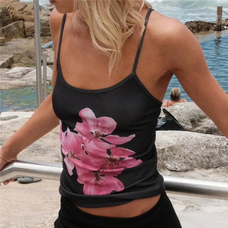 THE Black Flower Top